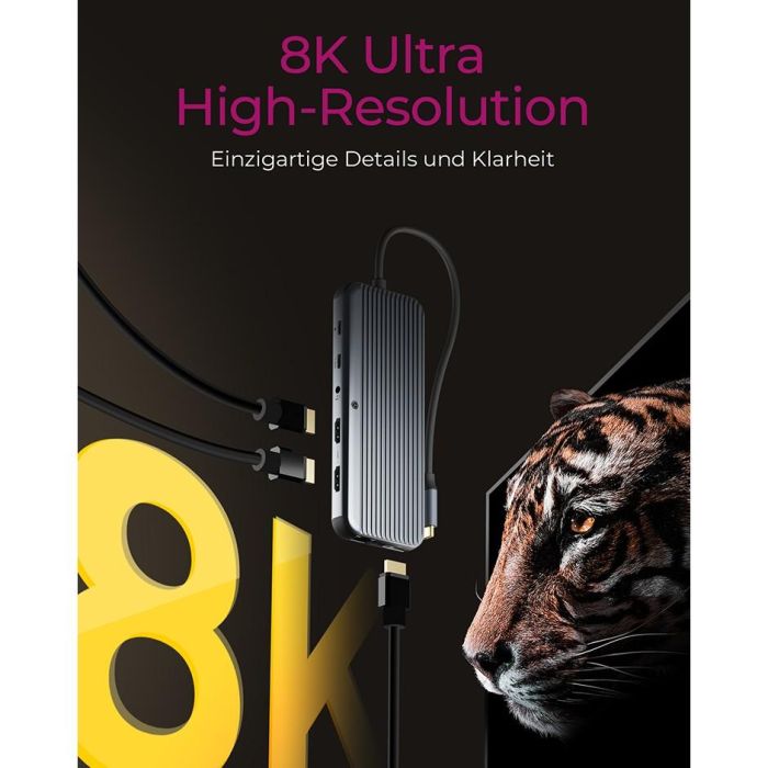 ICY BOX IB-DK4060-CPD USB-C Docking Station 12-en-1 con Power Delivery 100W 2