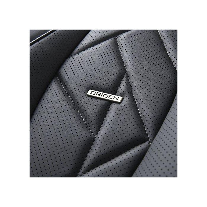 Origen R7 ORG80126 Funda de Respaldo Universal Negra para Asientos de Coche, Símil Piel, Compatible con Airbag Lateral 4