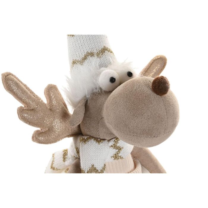 DKD Home Decor Figura de Reno de Navidad Iluminada con LED Estilo Moderno Blanco 13x55x14 cm (2 Unidades) 3