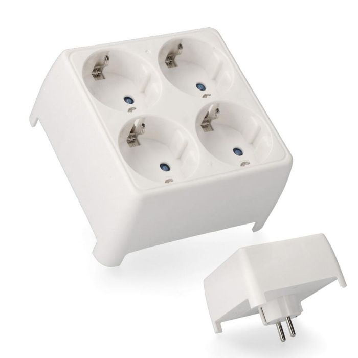 Edm Multiconector cuadruple T/TL lateral, 16A 2400W, 4.8mm, blanco, termoplástico Edm Multiconector cuadruple T/TL lateral, 16A 2400W, 4.8mm, blanco, termoplástico