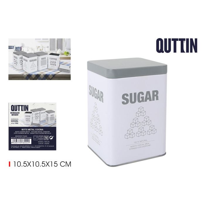 Bote de metal para cocina Sugar 10.5x15 cm Quttin (12 Unidades) Bote de metal para cocina Sugar 10.5x15 cm Quttin (12 Unidades)