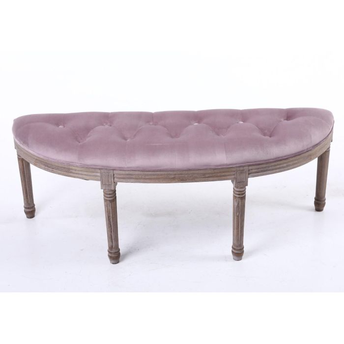 DKD Home Decor Descalzadora Tradicional Rosa Palo y Natural, Poliéster y Rubberwood, 43x48x125 cm, Desmontable
