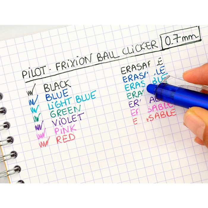 Pilot Boligrafo Frixion Clicker Borrable Punta Media 0,7 mm Azul en Blister