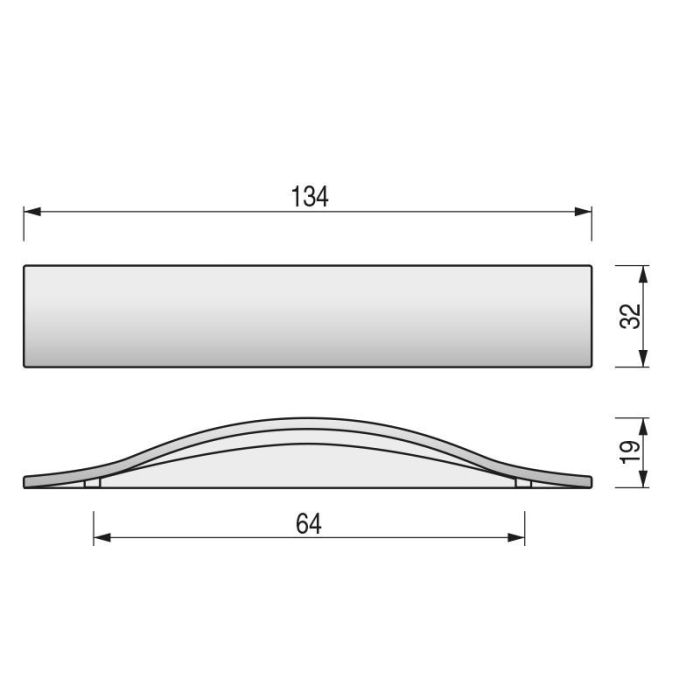 HERRAJES ALK Tirador Zmk Thor C64 L134 Cromo 1 HERRAJES ALK Tirador Zmk Thor C64 L134 Cromo 1