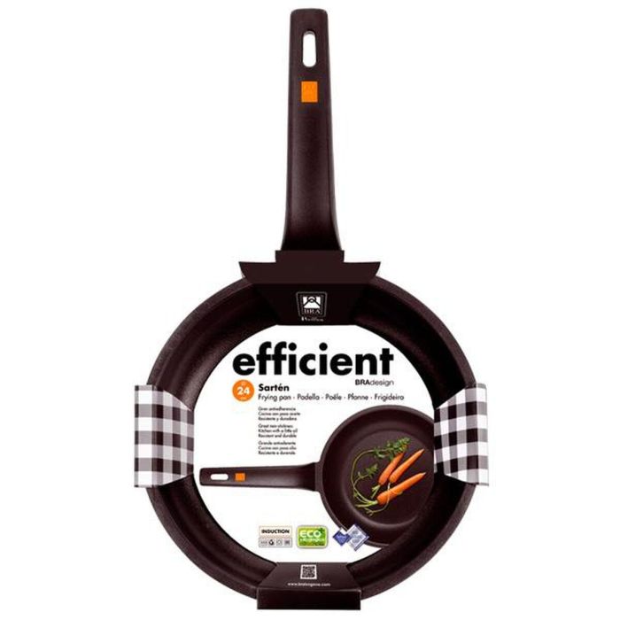 Sartén Wok BRA Sartén Efficient Negro Aluminio Ø 24 cm 13