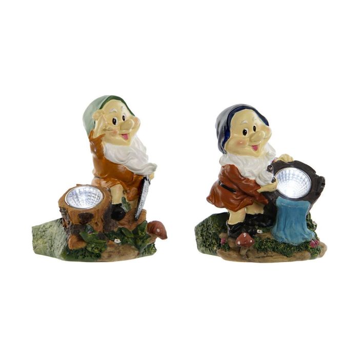 DKD Home Decor Figura Gnomo Decorativa Luminosa Solar LED Resina Multicolor 11x15.2x11.5cm (2 Unidades) DKD Home Decor Figura Gnomo Decorativa Luminosa Solar LED Resina Multicolor 11x15.2x11.5cm (2 Unidades)