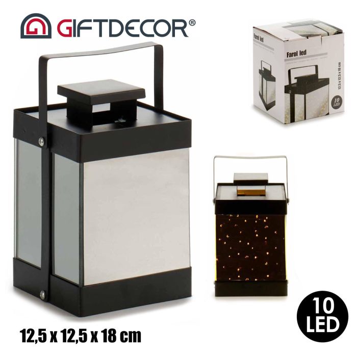 Farol Metal Negro 10 Leds Espejo Pequeño Giftdecor 12.5x18.5x12.5 cm (6 Unidades) 3 Farol Metal Negro 10 Leds Espejo Pequeño Giftdecor 12.5x18.5x12.5 cm (6 Unidades) 3