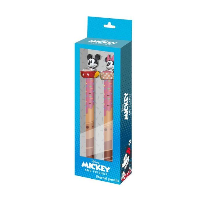 Disney Mickey y Minnie Pack 2 Lápices Eternal sin Tinta, Punta Metálica, Multicolor