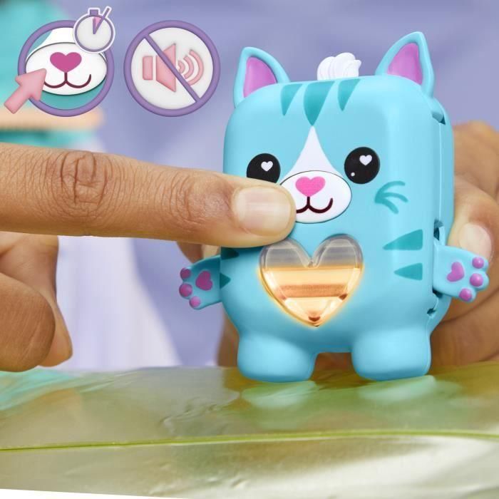Hasbro HASG2208ES0 Nano-mals Pawtricia la gatita azul, juguete interactivo de bolsillo con más de 70 reacciones 2