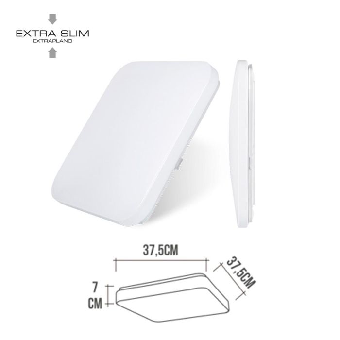 Edm Aplique Led Cuadrado Extraplano Superficie 24W 6500K 2490 Lm 36.7x36.7x6.2 cm 1