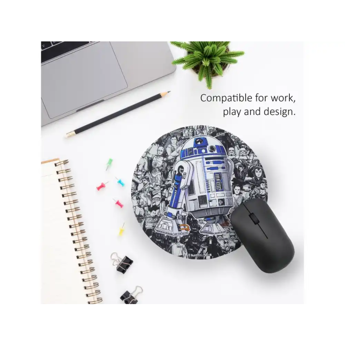Wondee Alfombrilla de Ratón Star Wars R2D2 Redonda Antideslizante 200 mm 3