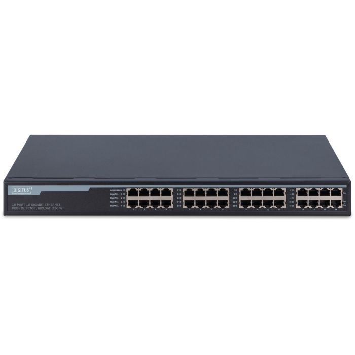Digitus DN-95116 Inyector PoE+ Ethernet 10G de 16 Puertos 250W para Rack 3