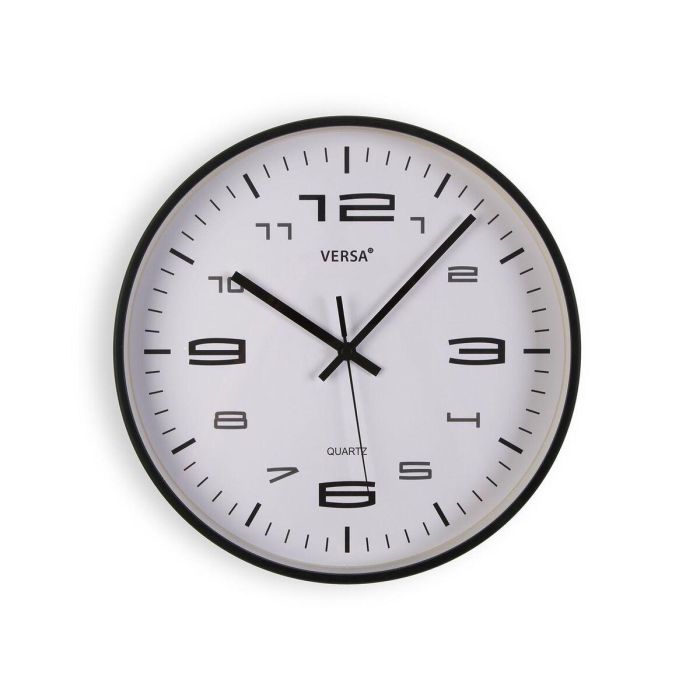 Reloj de Pared Versa Negro Plástico 25 x 25 x 4 cm 0 Reloj de Pared Versa Negro Plástico 25 x 25 x 4 cm 0
