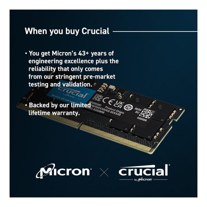 Crucial Memoria RAM DDR5 SO-DIMM 16 GB 5600 MHz PC5-44800 CL46