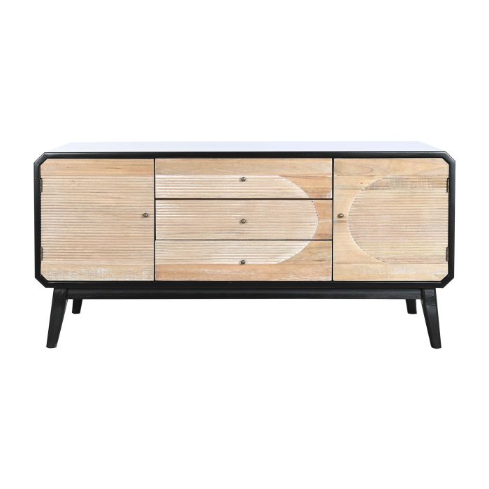 DKD Home Decor Mueble TV Moderno Madera Negro Natural 3 Cajones 2 Puertas Ancho 120cm Fondo 50cm Alto 58cm 8 DKD Home Decor Mueble TV Moderno Madera Negro Natural 3 Cajones 2 Puertas Ancho 120cm Fondo 50cm Alto 58cm 8