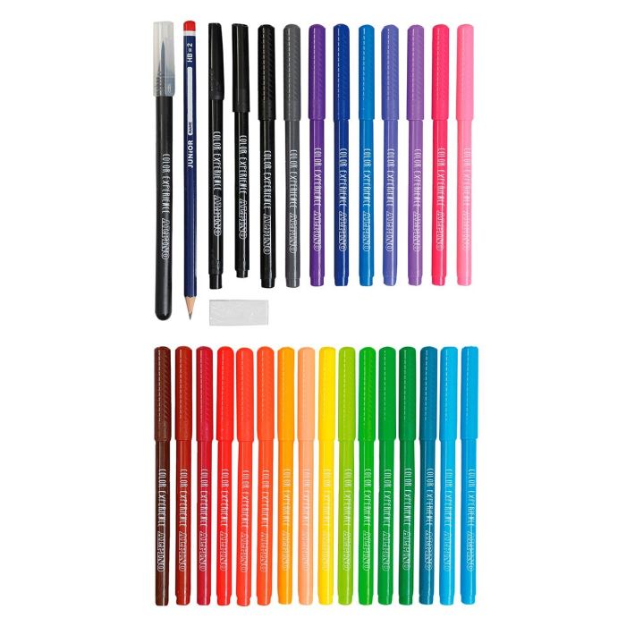 Alpino AR000701 Set Lettering Color Experience Rotuladores Pincel y Caligrafía con Lápiz y Goma para Iniciación