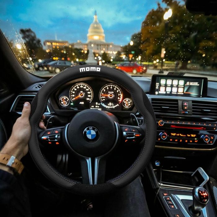 Momo MOMLSWC0COMBK Funda Volante Comfort Microfibra Negro Diámetro 38-39 cm 5