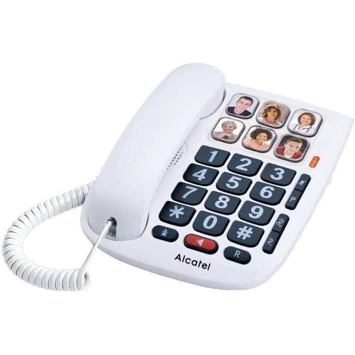 Teléfono Fijo para Mayores Alcatel ATL1416459 LED Blanco Teléfono Fijo para Mayores Alcatel ATL1416459 LED Blanco
