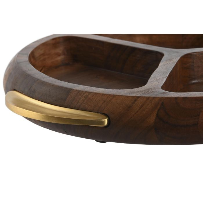 Bandeja Basicos DKD Home Decor Natural Dorado 30.5 x 4.5 x 35 cm 2