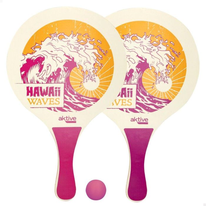 Palas de Playa con Pelota Aktive Hawai Madera 23,5 x 38 x 0,8 cm (12 Unidades) 4 Palas de Playa con Pelota Aktive Hawai Madera 23,5 x 38 x 0,8 cm (12 Unidades) 4