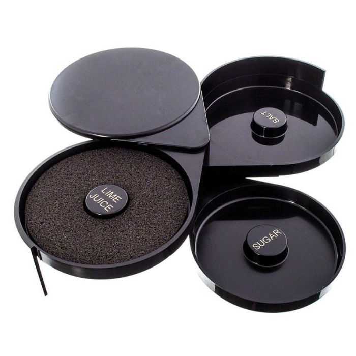 TABLECRAFT - H633/3 - Pack de 3 unidades - Escarchador de copas con 3 bandejas - 16 x 20 x 7,5 cm - Negro