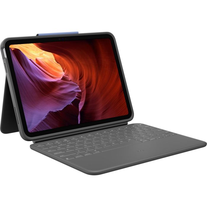 Logitech Rugged Folio - Funda con Teclado para iPad 10ª Generación QWERTZ DE, Resistente, Grafito