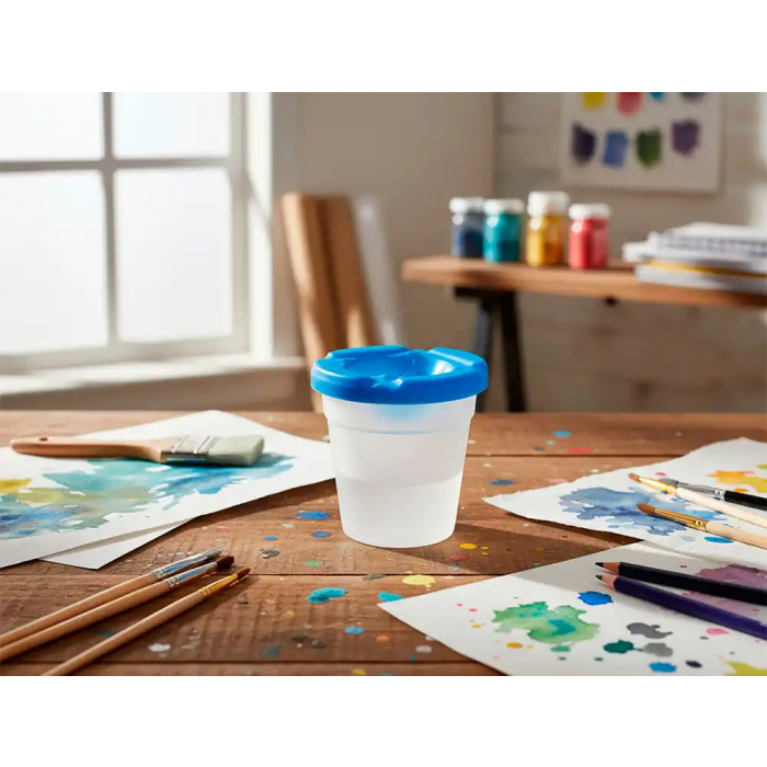 Liderpapel Vaso Limpiapinceles de Plástico 8x8,5 cm para Artistas y Manualidades, Fácil de Limpiar y Organizar Herramientas 5