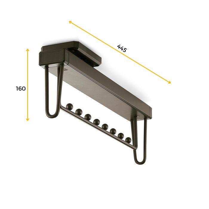 Emuca Colgador extraíble para armario Quartz, Plástico y Aluminio, Titanio 6 Emuca Colgador extraíble para armario Quartz, Plástico y Aluminio, Titanio 6