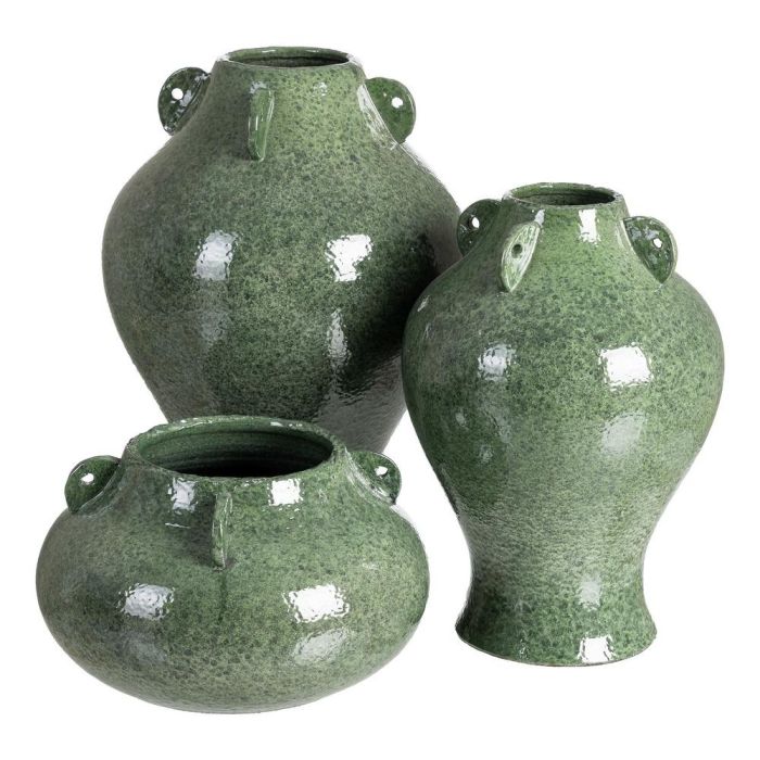 Jarrón Verde Cerámica Decoración 40 X 40 X 22 cm