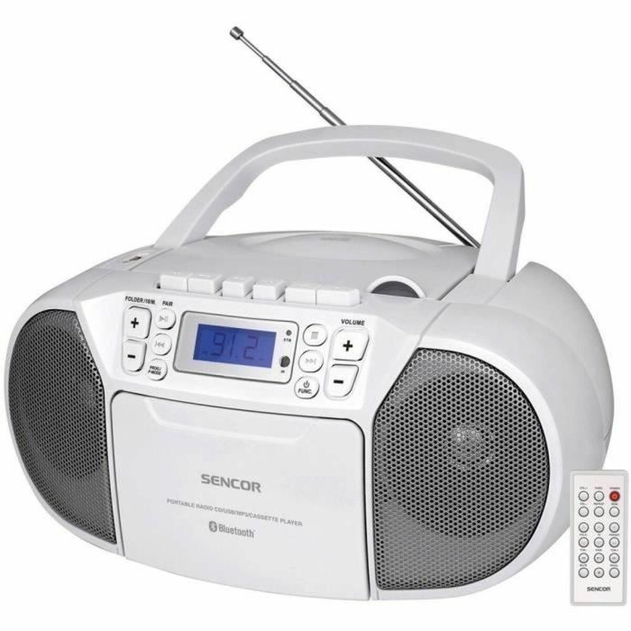 Reproductor de CD/casete - SENCOR - SPT 3907 W - 4 W - Bluetooth - Blanco 1 Reproductor de CD/casete - SENCOR - SPT 3907 W - 4 W - Bluetooth - Blanco 1