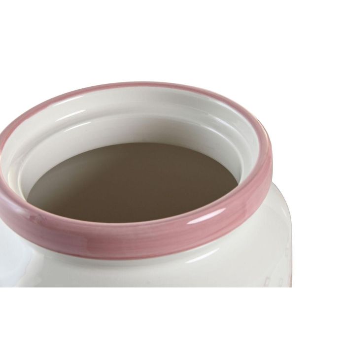 Bote DKD Home Decor 15,5 x 15,5 x 21 cm Rosa Blanco Dolomita 2 Bote DKD Home Decor 15,5 x 15,5 x 21 cm Rosa Blanco Dolomita 2