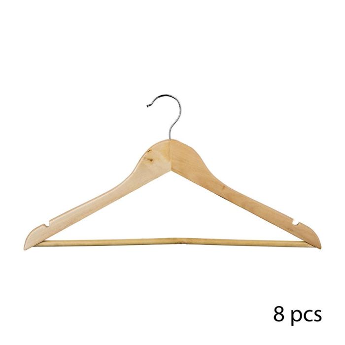 5Five Perchas de madera, pack de 8 unidades, 45 x 23 cm