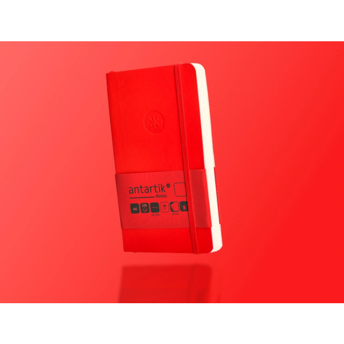 Antartik Cuaderno A6 Tapa Blanda Hojas Lisas Rojo 100 Hojas 80 gr FSC 9