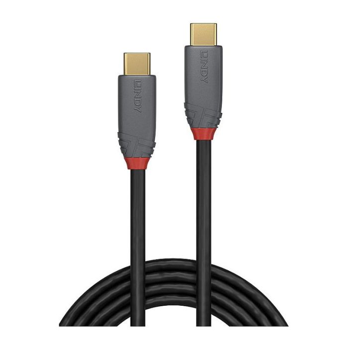 Lindy Cable USB 3.2 de 1.5m Tipo C a C, 20Gbps, 5A, Carga Rápida PD, Anthra Line Lindy Cable USB 3.2 de 1.5m Tipo C a C, 20Gbps, 5A, Carga Rápida PD, Anthra Line