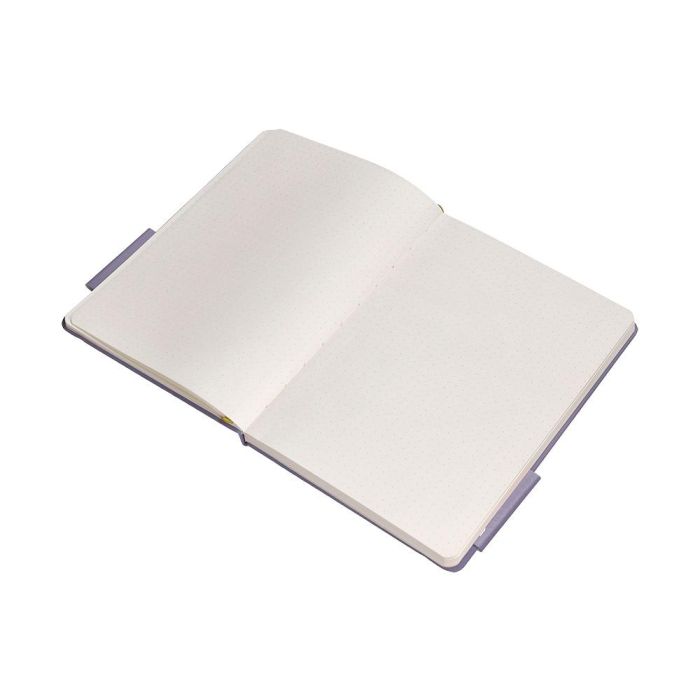 Cuaderno Con Gomilla Antartik Notes Tapa Dura A4 Hojas Puntos Morado Y Amarillo 100 Hojas 80 gr Fsc 8