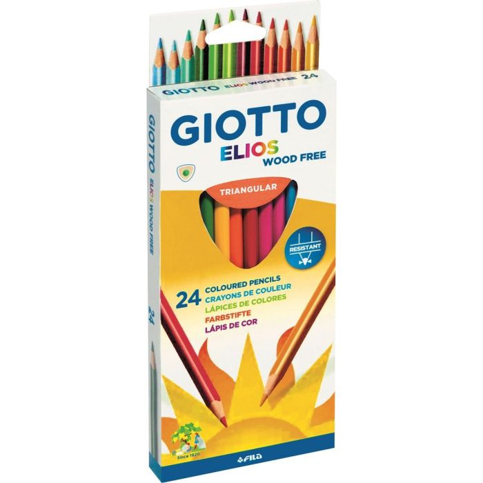 Giotto Lápices de colores elios libre de madera estuche de 24
