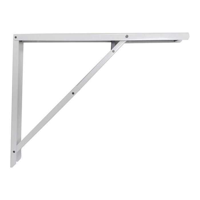 Fepre Escuadra de acero plegable Abat-plan blanco 40x52cm, alta resistencia, peso máximo 400kg