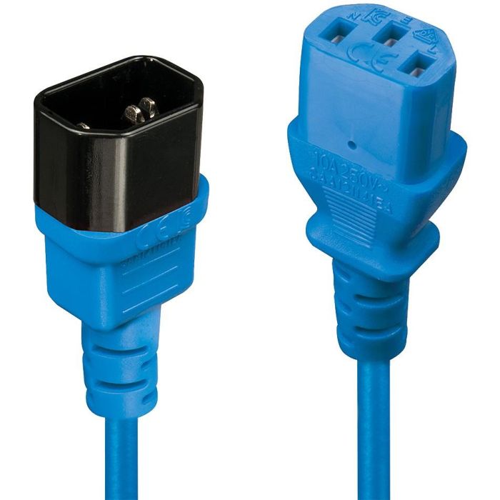 Lindy Cable Extensión Alimentación IEC C14 a C13, 0.5m Azul, Conectores Moldeados, para PC Monitor SAI Servidor Rack VDE 0 Lindy Cable Extensión Alimentación IEC C14 a C13, 0.5m Azul, Conectores Moldeados, para PC Monitor SAI Servidor Rack VDE 0