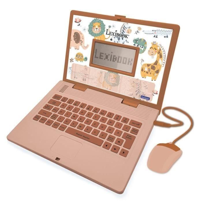 Lexibook LEX3380743085876 Ordenador Educativo Bilingüe de Colores y Animales con 124 Actividades, Idiomas Francés e Inglés
