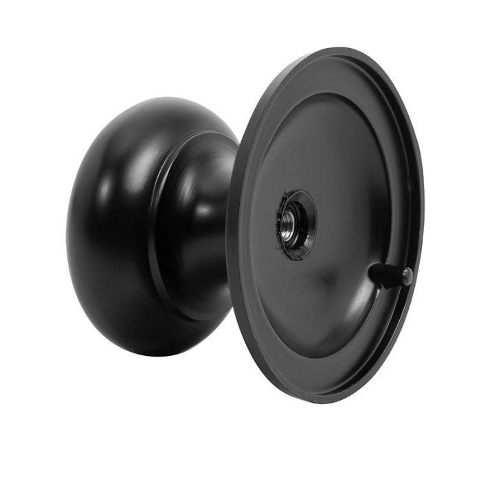JANDEL Pomo Puerta Chato Negro Mate Base Diámetro 85mm Opacio 2