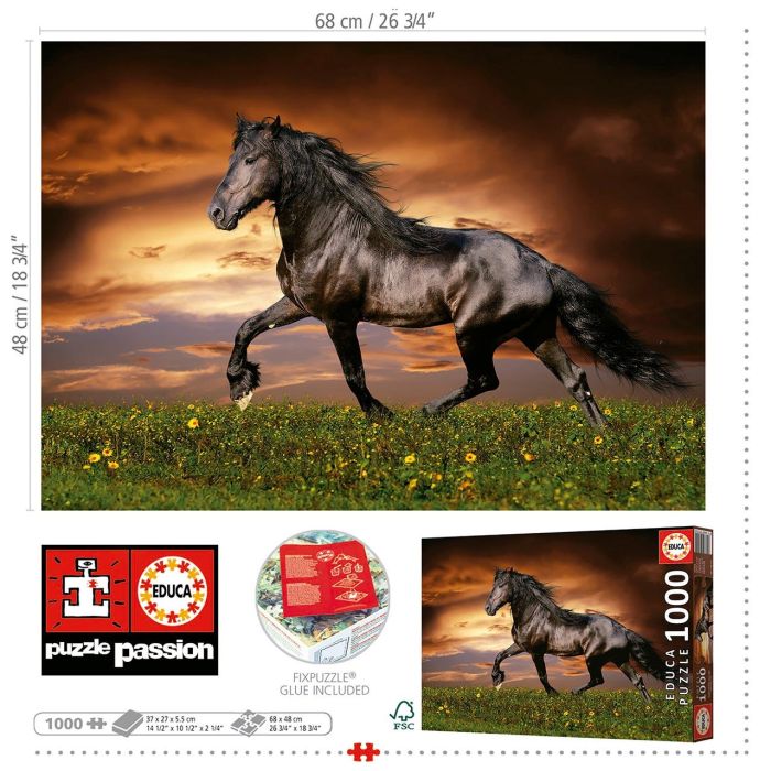 Educa Puzzle 1000 Caballo Al Trote 19555 68 x 48 cm Cartón Reciclado 2 Educa Puzzle 1000 Caballo Al Trote 19555 68 x 48 cm Cartón Reciclado 2