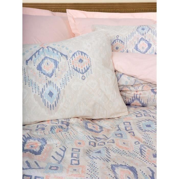 Juego de cama - 1 funda nórdica 220x240 cm + 2 fundas de almohada 60x60 cm - 100% algodón - Salmón 1 Juego de cama - 1 funda nórdica 220x240 cm + 2 fundas de almohada 60x60 cm - 100% algodón - Salmón 1