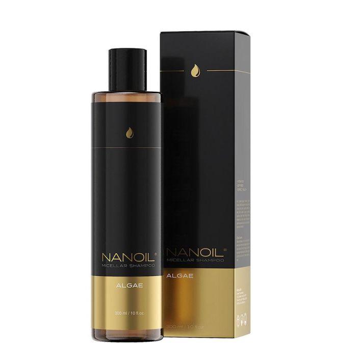 Nanoil Champú Micelar Algas 300 ml - Champú Brillo e Hidratante con Extracto de Nori, Protección UV y Brillo Natural Nanoil Champú Micelar Algas 300 ml - Champú Brillo e Hidratante con Extracto de Nori, Protección UV y Brillo Natural