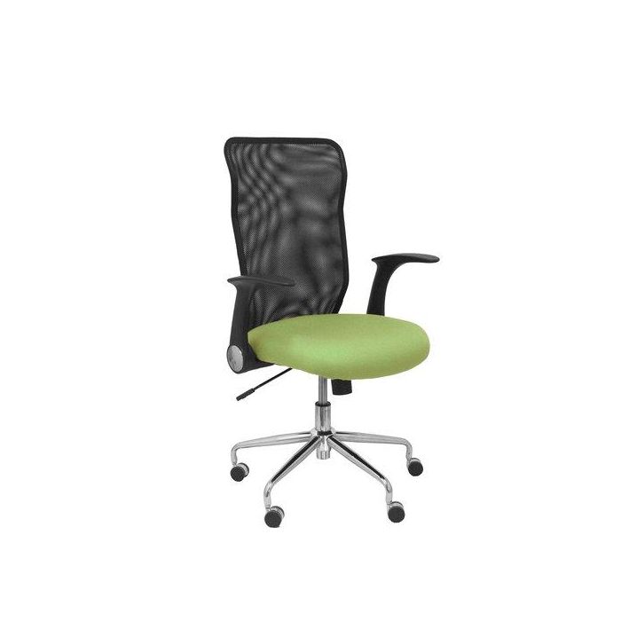 Silla Piqueras Y Crespo Minaya Brazos Retractiles Mecanismo Basculante Ergonomica Respaldo Malla Transpirable Negra Asiento Tapizado Bali Verde Oliva