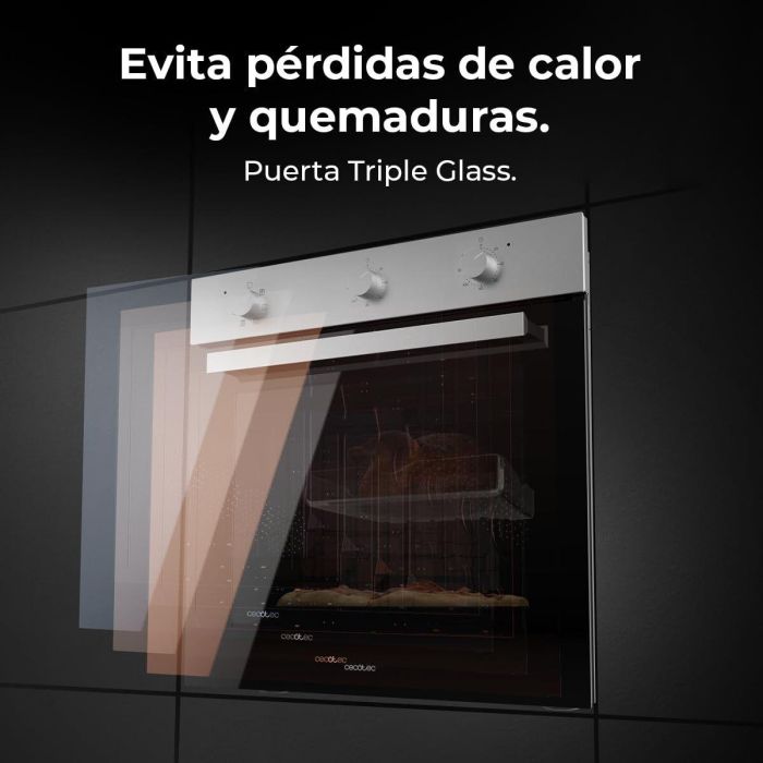 Cecotec Horno Multifunción Bolero Hexa Inox 2800W 70L Temporizador y Vapor 9