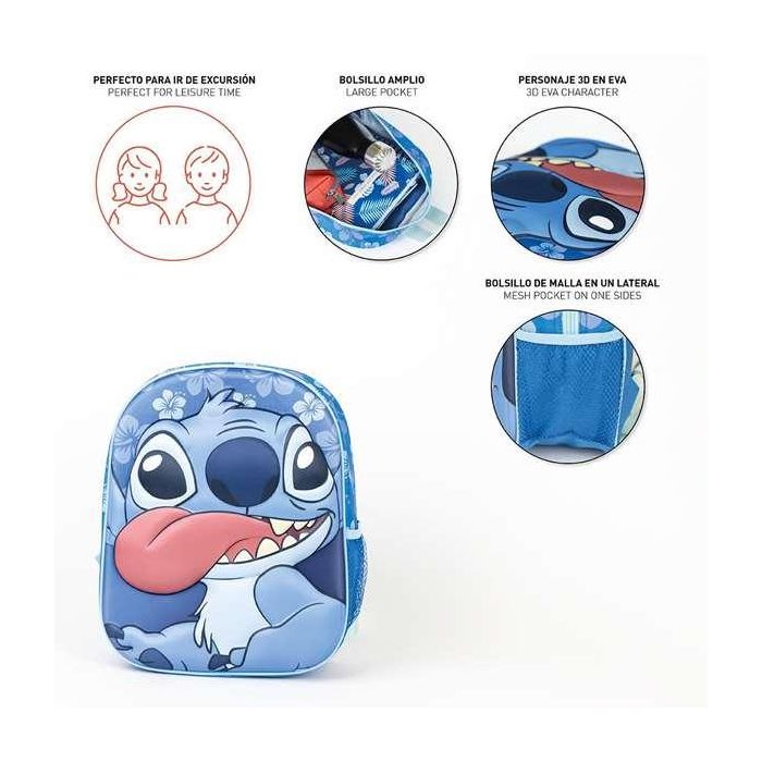 Mochila infantil 3D stitch 25.0 x 31.0 x 10.0 cm 3