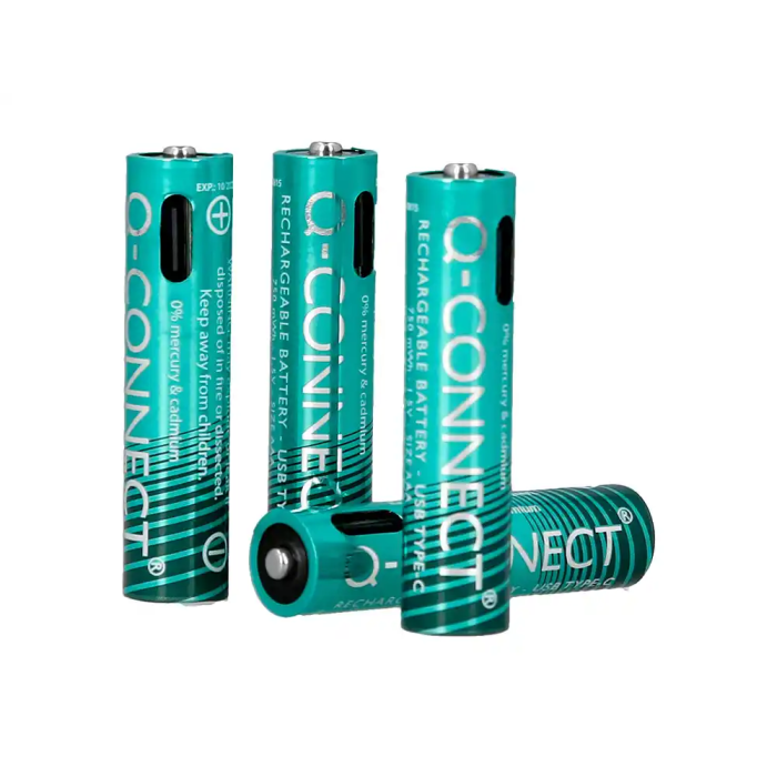 Q-connect Pilas AAA Recargables por USB-C Blister de 4 Unidades 5