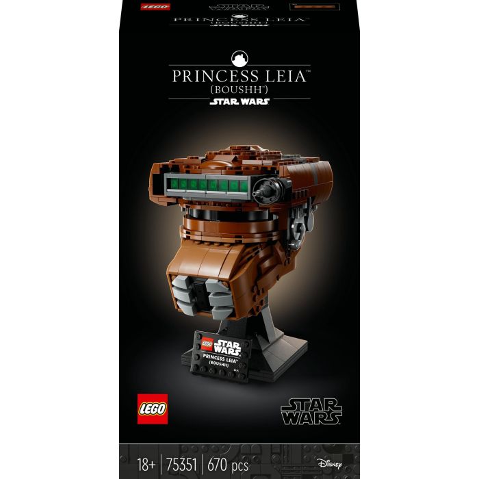 LEGO 75351 Casco Princesa Leia (Boushh) Star Wars, Set de Construcción, 670 piezas, Plástico, para Adultos