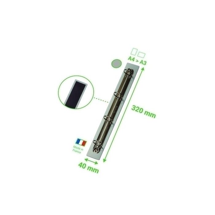 Soporte 4 Anillas Tarifold Magnetico Para Documentos A4/A3 320X40 Mm.