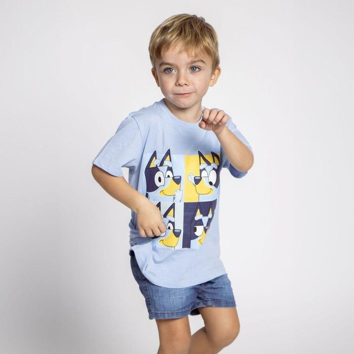 Camiseta de Manga Corta Infantil Bluey Azul claro 5 Camiseta de Manga Corta Infantil Bluey Azul claro 5